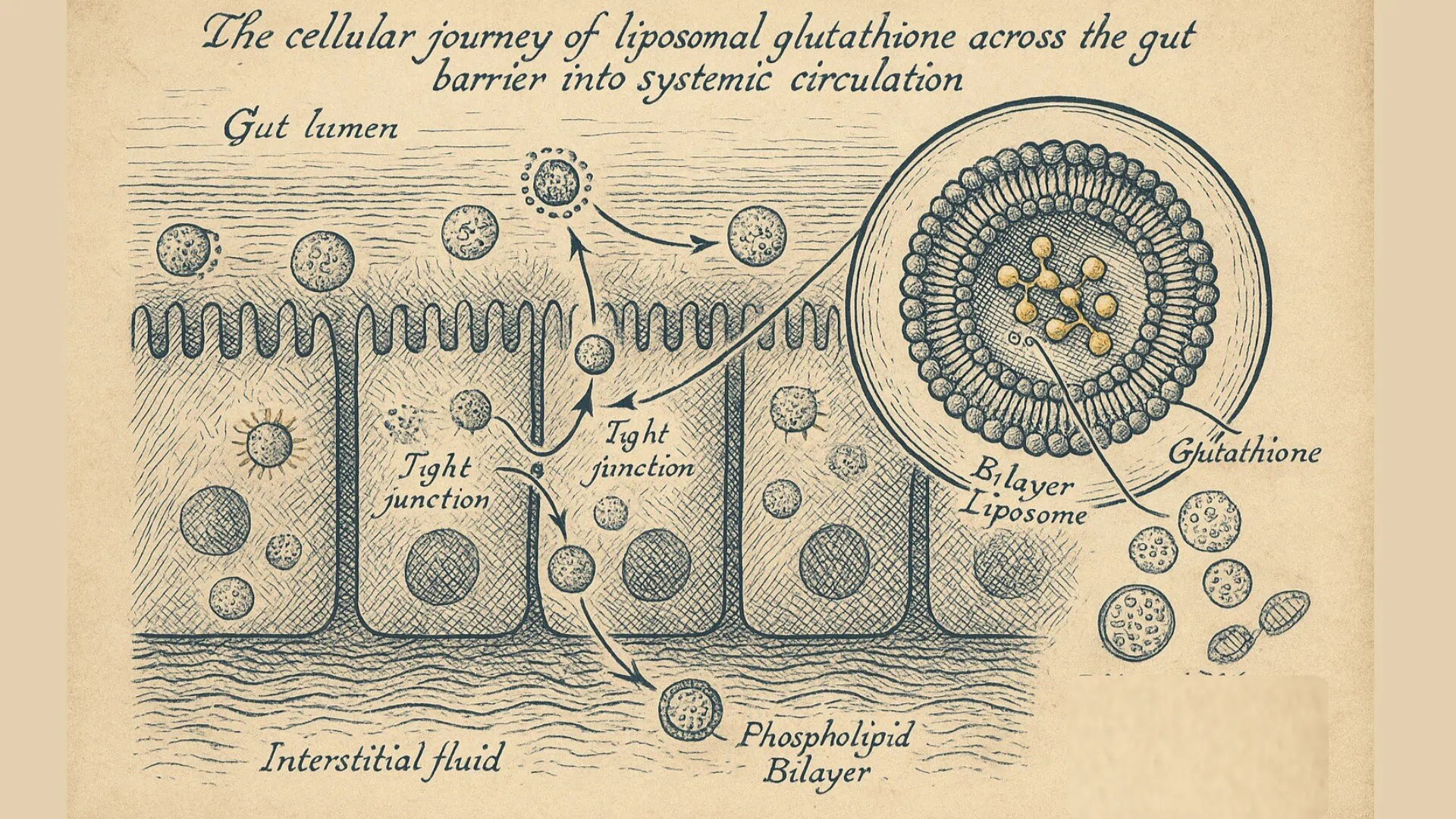 beautiful davinic style illustration of liposomal molecule