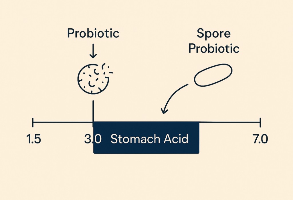 Stomach Acid pile imapact bioavailaibity of probiotics