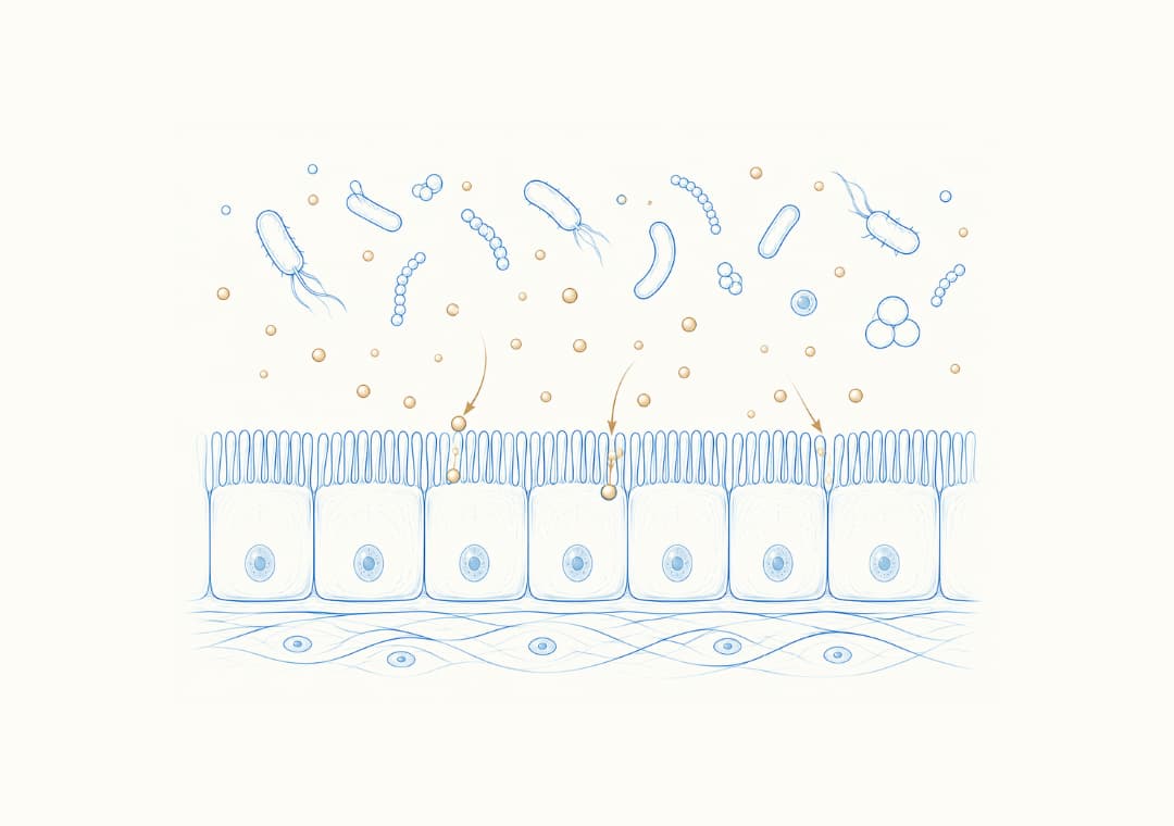 illustration of intestinal lining and butyrate